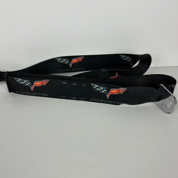 GM Corvette Seatbelt Style Belt Buckle Logo Black Red Adjustable‎ Fashion - Picture 10 of 12